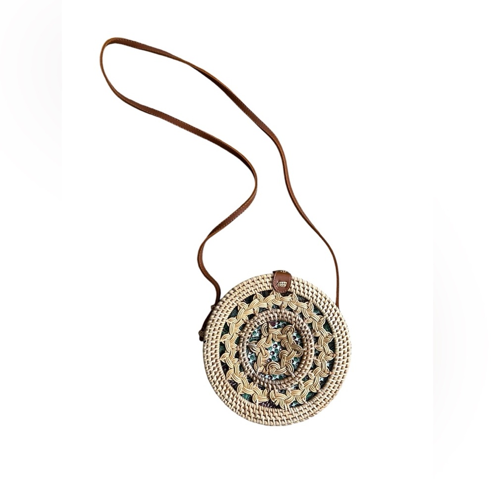 Round Rattan Wicker bag - Picture 3 of 10